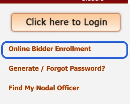 MahaTenders home page links: Click here to Login, Online Bidder Enrollment, Generate / Forgot Password and Find My Nodal Officer
